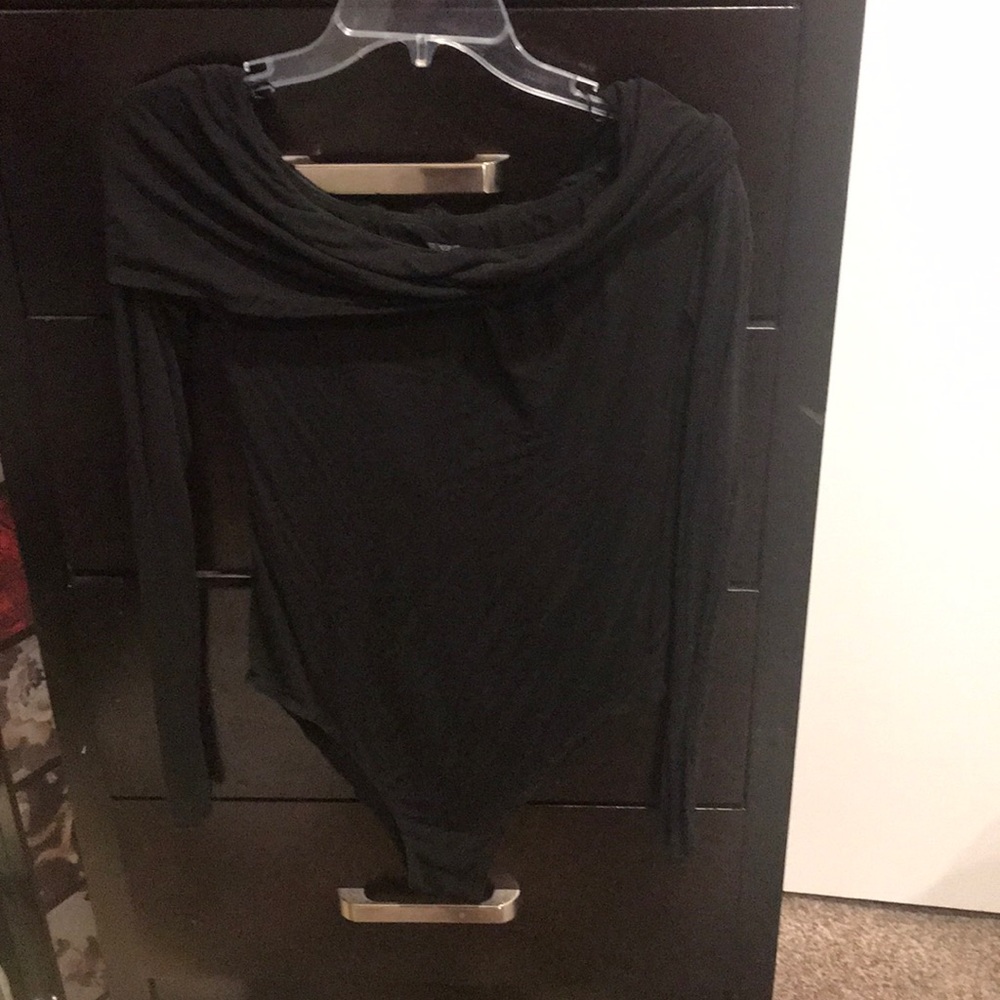 All black long sleeved leotard